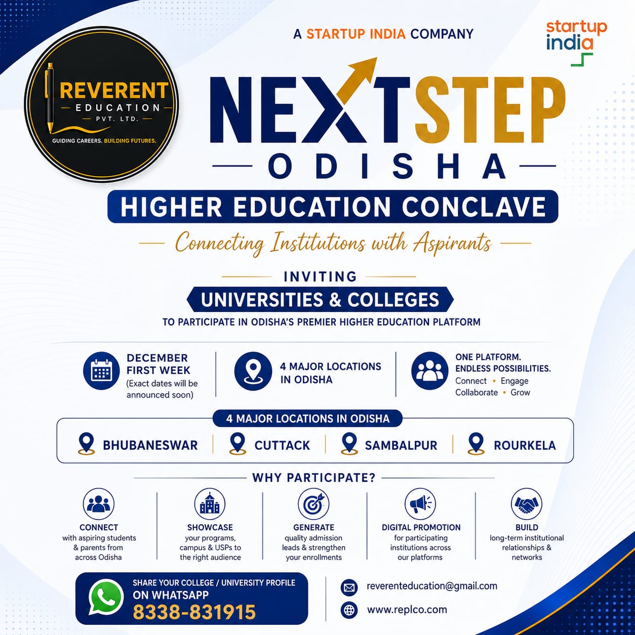 Next Step Odisha Higher Education Conclave poster
